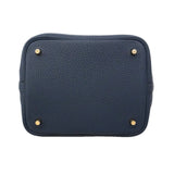 【6id5983】エルメス ハンドバッグ ピコタンロックMM トリヨンクレマンス ブルータイ ゴールド金具 W刻印【中古】レディース