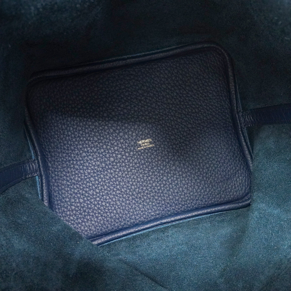 【6id5983】エルメス ハンドバッグ ピコタンロックMM トリヨンクレマンス ブルータイ ゴールド金具 W刻印【中古】レディース