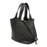 【6id5984】エルメス ハンドバッグ ピコタンロックPM トリヨンクレマンス ブラック シルバー金具 V刻印【中古】レディース