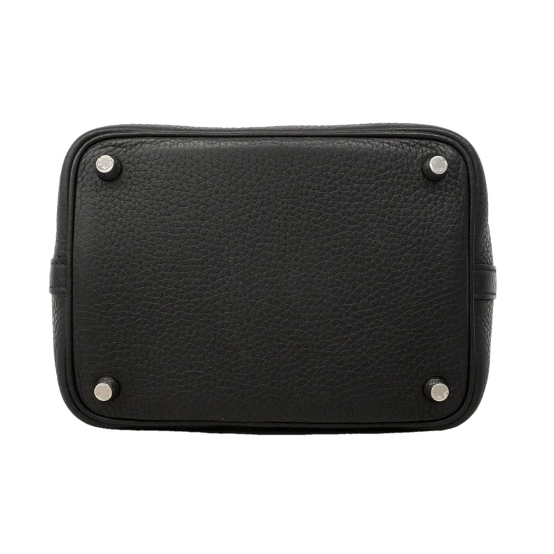 【6id5984】エルメス ハンドバッグ ピコタンロックPM トリヨンクレマンス ブラック シルバー金具 V刻印【中古】レディース