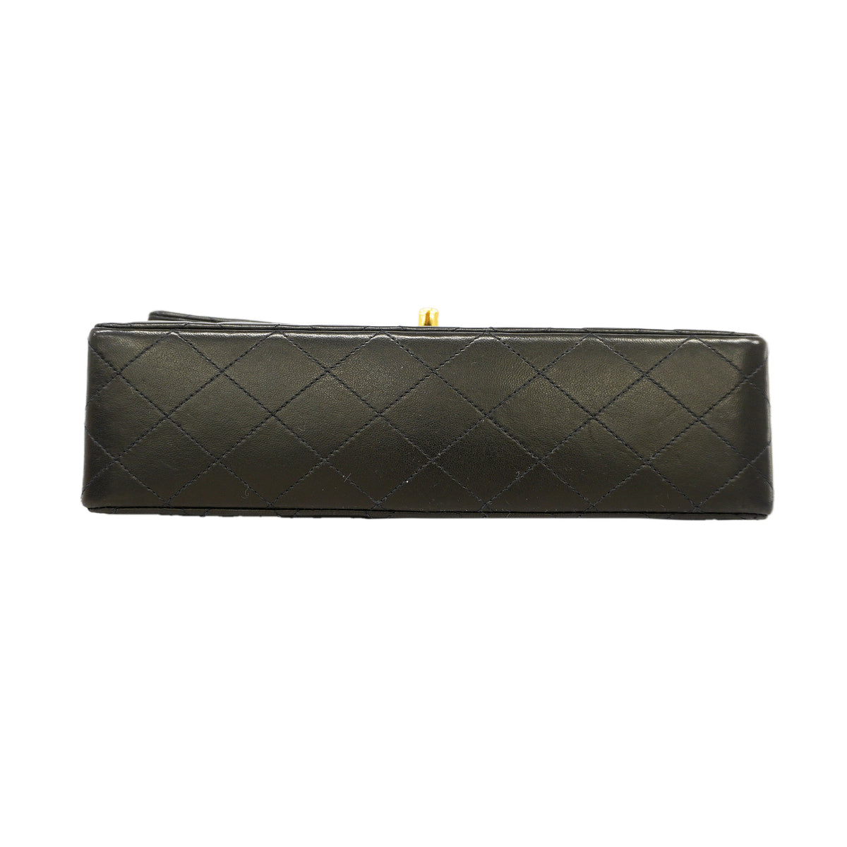 【6id5989】シャネル ショルダーバッグ マトラッセ Wフラップ Wチェーン ラムスキン ブラック ゴールド金具【中古】レディース