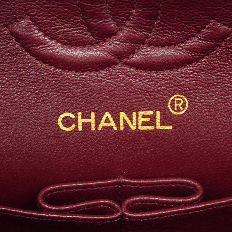 【6id5990】シャネル ショルダーバッグ マトラッセ Wフラップ Wチェーン ラムスキン ブラック ゴールド金具【中古】レディース
