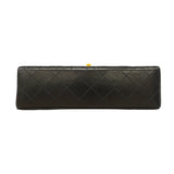 【6id5990】シャネル ショルダーバッグ マトラッセ Wフラップ Wチェーン ラムスキン ブラック ゴールド金具【中古】レディース