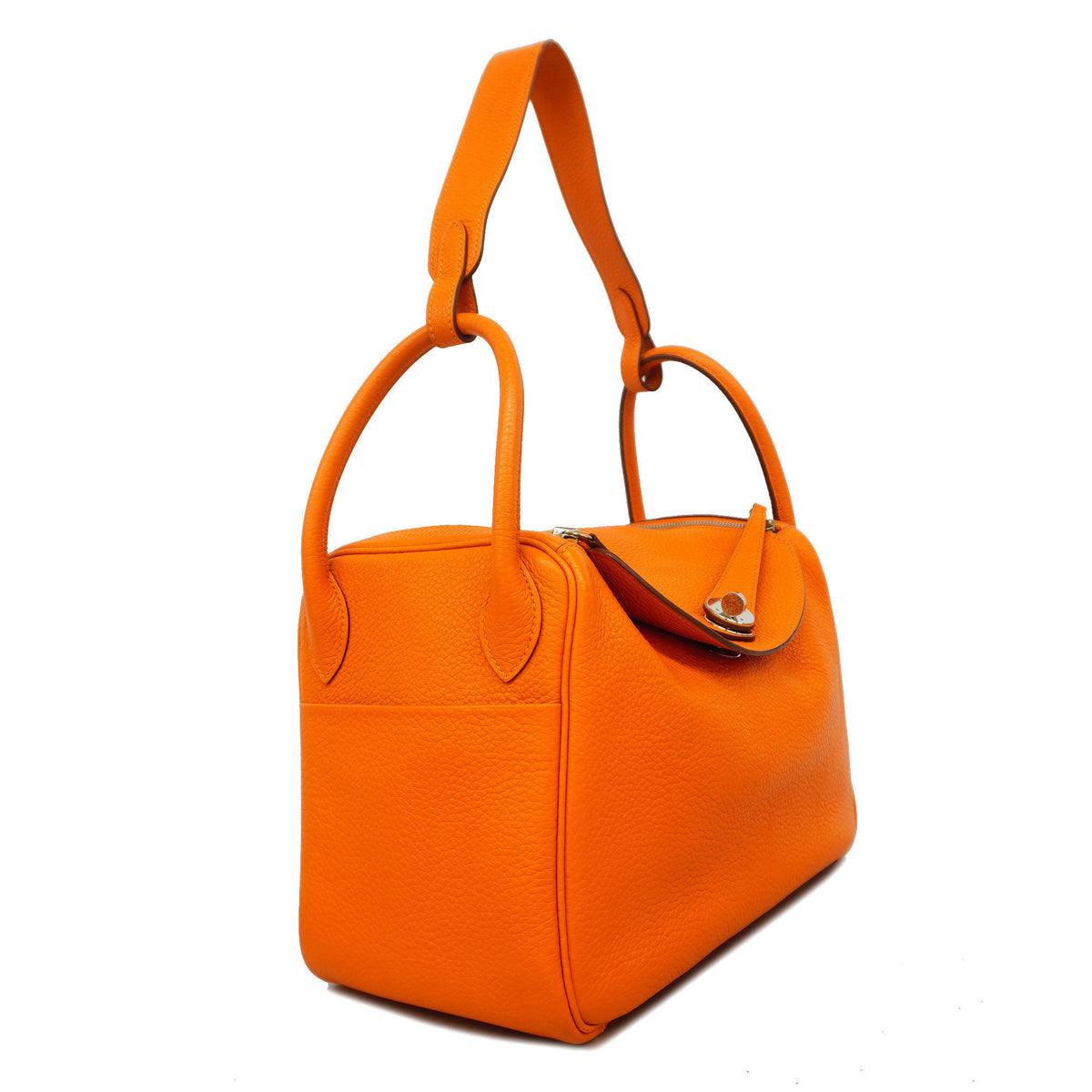 【6id5995】エルメス ハンドバッグ リンディ30 トリヨンクレマンス オレンジ シルバー金具 □P刻印 2wayバッグ【中古】レディース