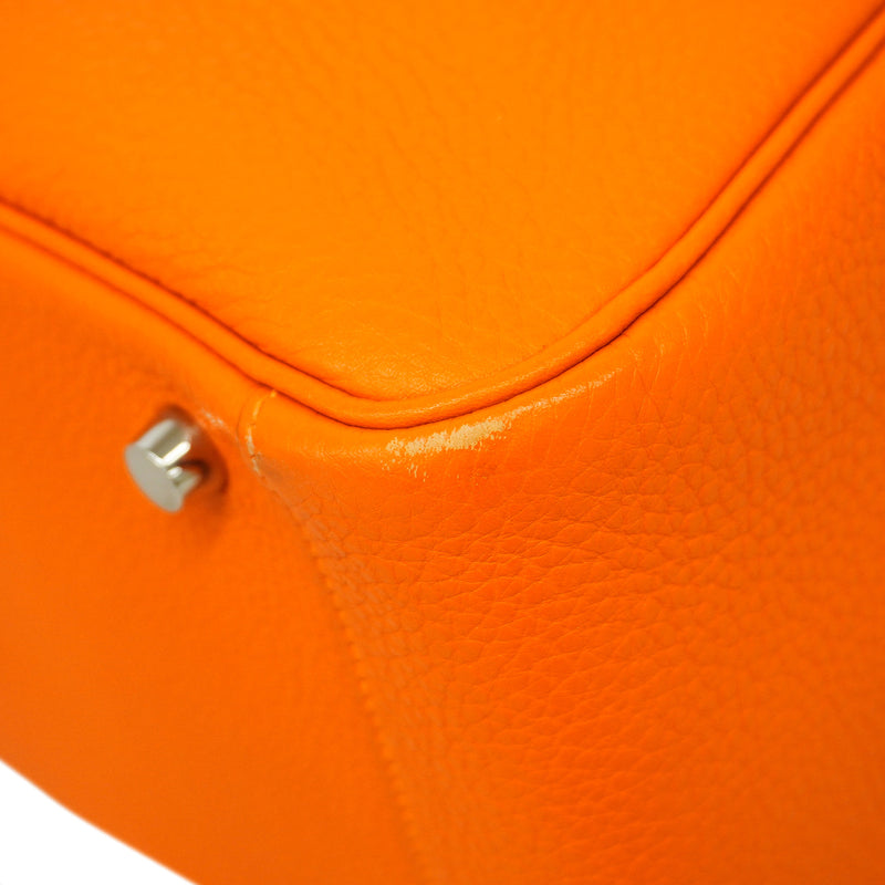 【6id5995】エルメス ハンドバッグ リンディ30 トリヨンクレマンス オレンジ シルバー金具 □P刻印 2wayバッグ【中古】レディース