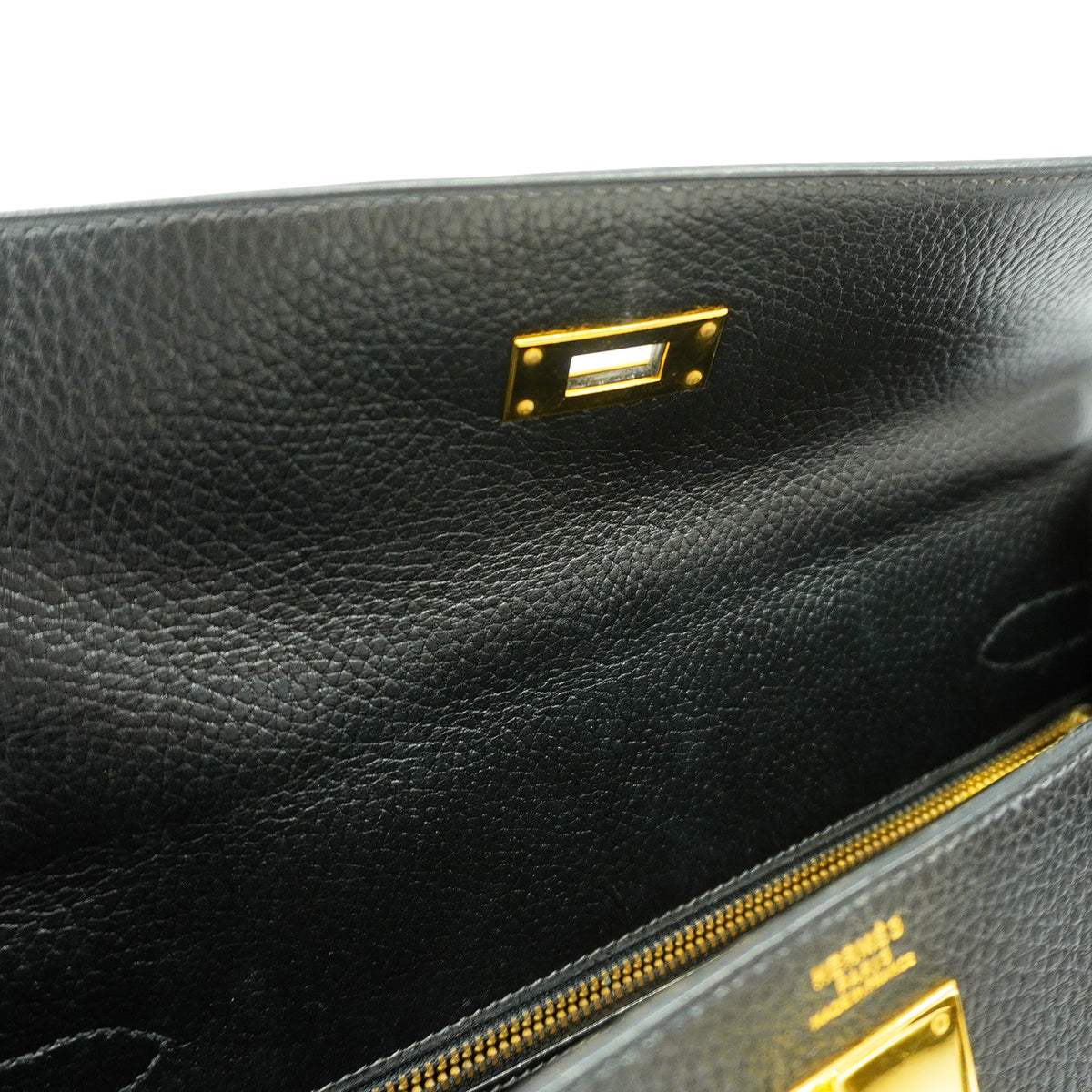 【6id5998】エルメス ハンドバッグ ケリー32 アルデンヌ ブラック ゴールド金具 ○W刻印 2wayバッグ【中古】レディース