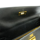 【6id5998】エルメス ハンドバッグ ケリー32 アルデンヌ ブラック ゴールド金具 ○W刻印 2wayバッグ【中古】レディース
