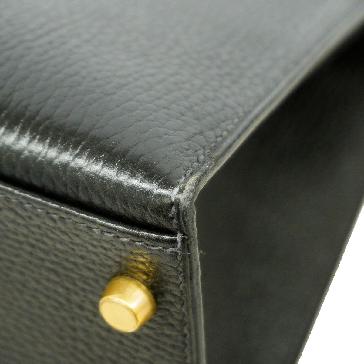 【6id5998】エルメス ハンドバッグ ケリー32 アルデンヌ ブラック ゴールド金具 ○W刻印 2wayバッグ【中古】レディース