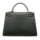 【6id5998】エルメス ハンドバッグ ケリー32 アルデンヌ ブラック ゴールド金具 ○W刻印 2wayバッグ【中古】レディース