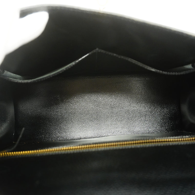 【6id5998】エルメス ハンドバッグ ケリー32 アルデンヌ ブラック ゴールド金具 ○W刻印 2wayバッグ【中古】レディース