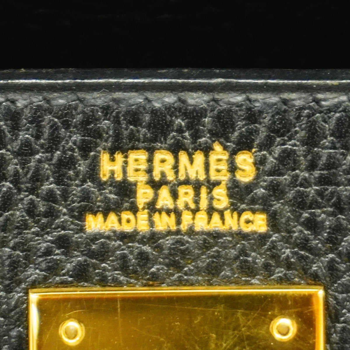 【6id5998】エルメス ハンドバッグ ケリー32 アルデンヌ ブラック ゴールド金具 ○W刻印 2wayバッグ【中古】レディース