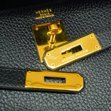 【6id5998】エルメス ハンドバッグ ケリー32 アルデンヌ ブラック ゴールド金具 ○W刻印 2wayバッグ【中古】レディース