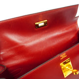 【6id5999】エルメス ハンドバッグ ケリー32 ボックスカーフ ルージュアッシュ ゴールド金具 ○W刻印 2wayバッグ【中古】レディース
