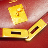 【6id5999】エルメス ハンドバッグ ケリー32 ボックスカーフ ルージュアッシュ ゴールド金具 ○W刻印 2wayバッグ【中古】レディース