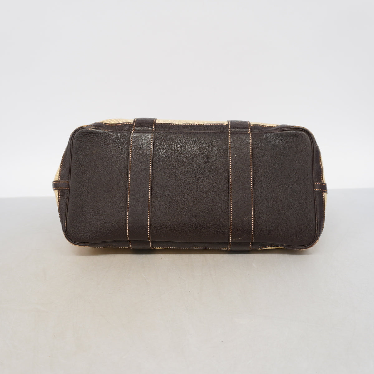 【6id6017-h】エルメス トートバッグ ガーデンパーティPM トワルアッシュ ブラウン ベージュ シルバー金具 □H刻印【中古】レディース