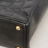 【6id6019-h】シャネル トートバッグ チョコバー ラムスキン ブラック シャンパンゴールド金具【中古】レディース