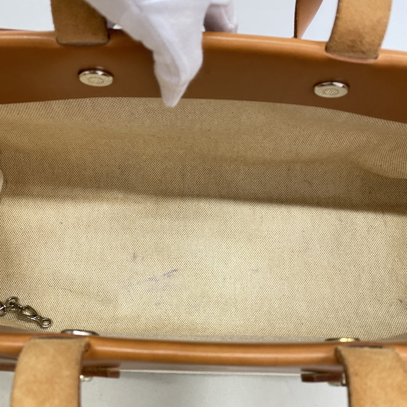 【6id6028】エルメス トートバッグ エールバッグカバス トワルアッシュ ナチュラル シルバー金具 □F刻印【中古】レディース