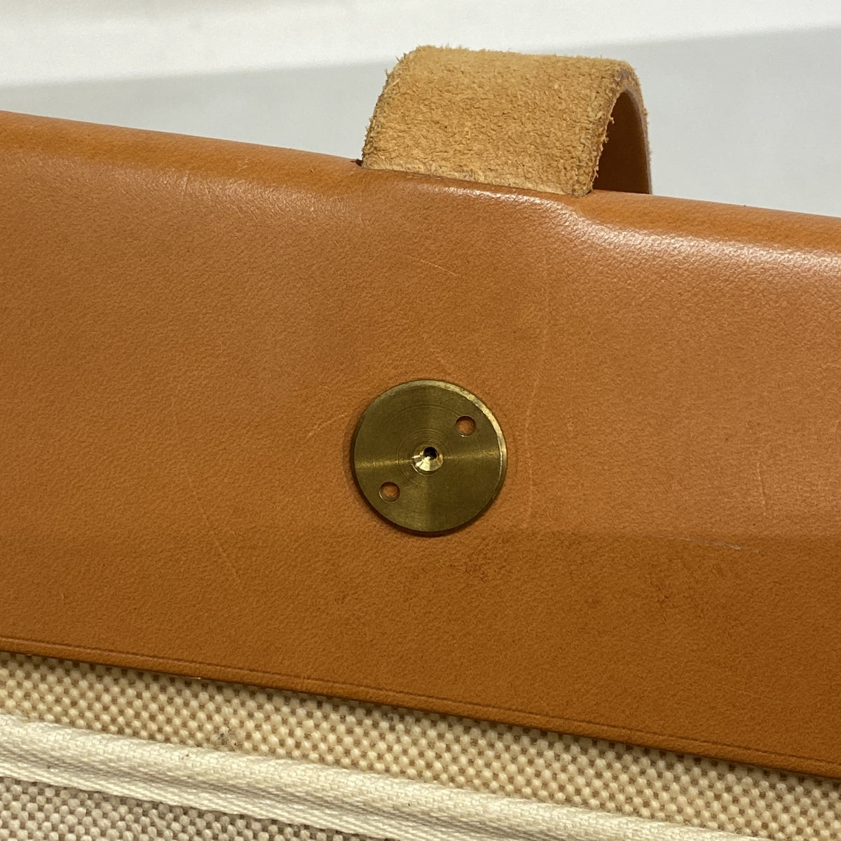 【6id6028】エルメス トートバッグ エールバッグカバス トワルアッシュ ナチュラル シルバー金具 □F刻印【中古】レディース