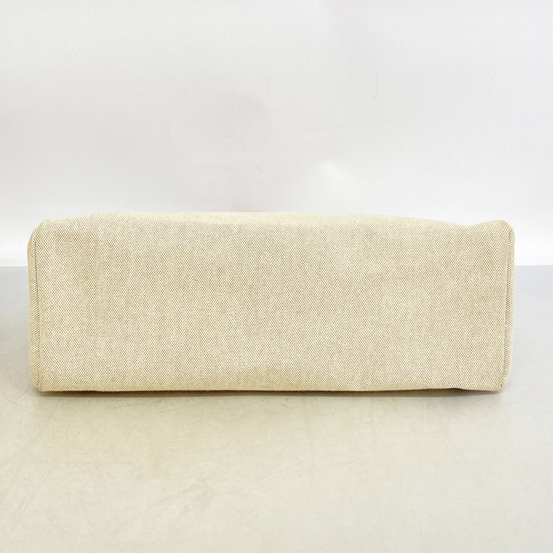 【6id6028】エルメス トートバッグ エールバッグカバス トワルアッシュ ナチュラル シルバー金具 □F刻印【中古】レディース