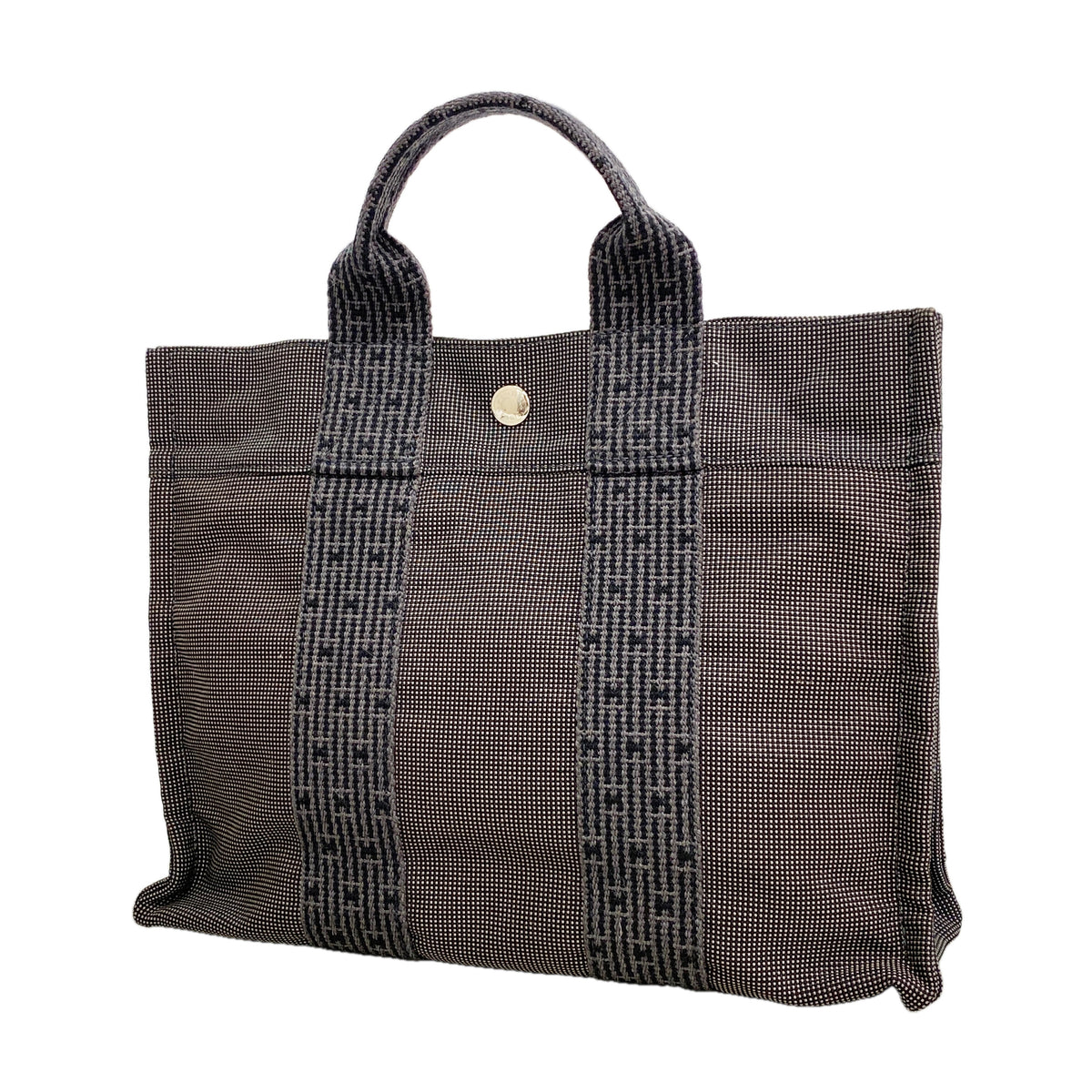 【6id6029】エルメス トートバッグ エールラインPM キャンバス グレー シルバー金具【中古】メンズ レディース ユニセックス
