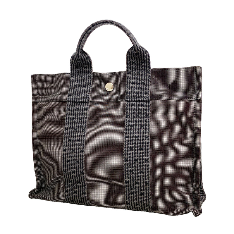 【6id6029】エルメス トートバッグ エールラインPM キャンバス グレー シルバー金具【中古】メンズ レディース ユニセックス
