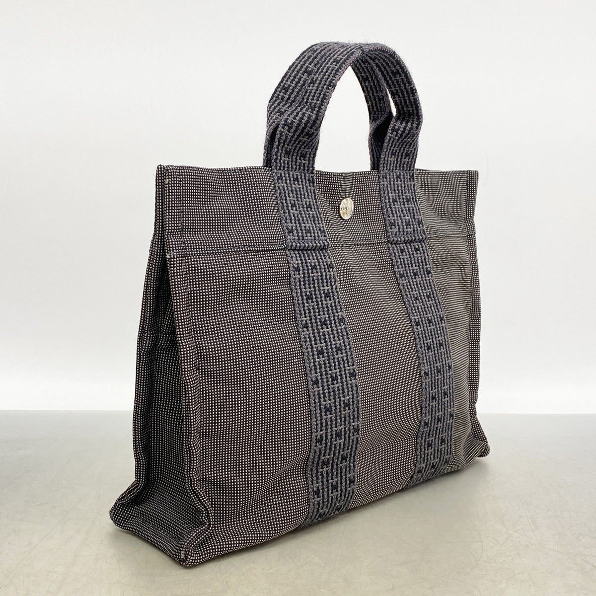 【6id6029】エルメス トートバッグ エールラインPM キャンバス グレー シルバー金具【中古】メンズ レディース ユニセックス