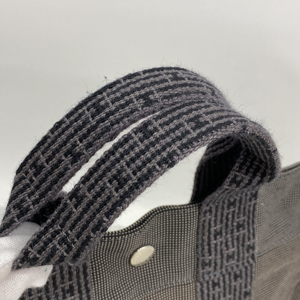 【6id6029】エルメス トートバッグ エールラインPM キャンバス グレー シルバー金具【中古】メンズ レディース ユニセックス