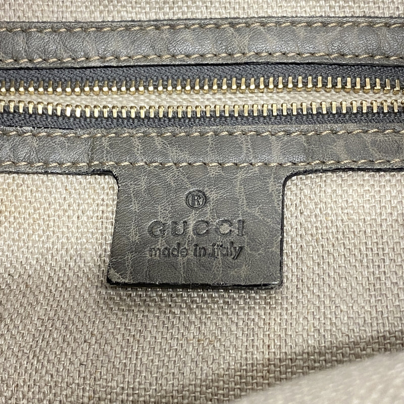 【6id6030】グッチ ショルダーバッグ 218781 レザー グレー シャンパンゴールド金具【中古】レディース