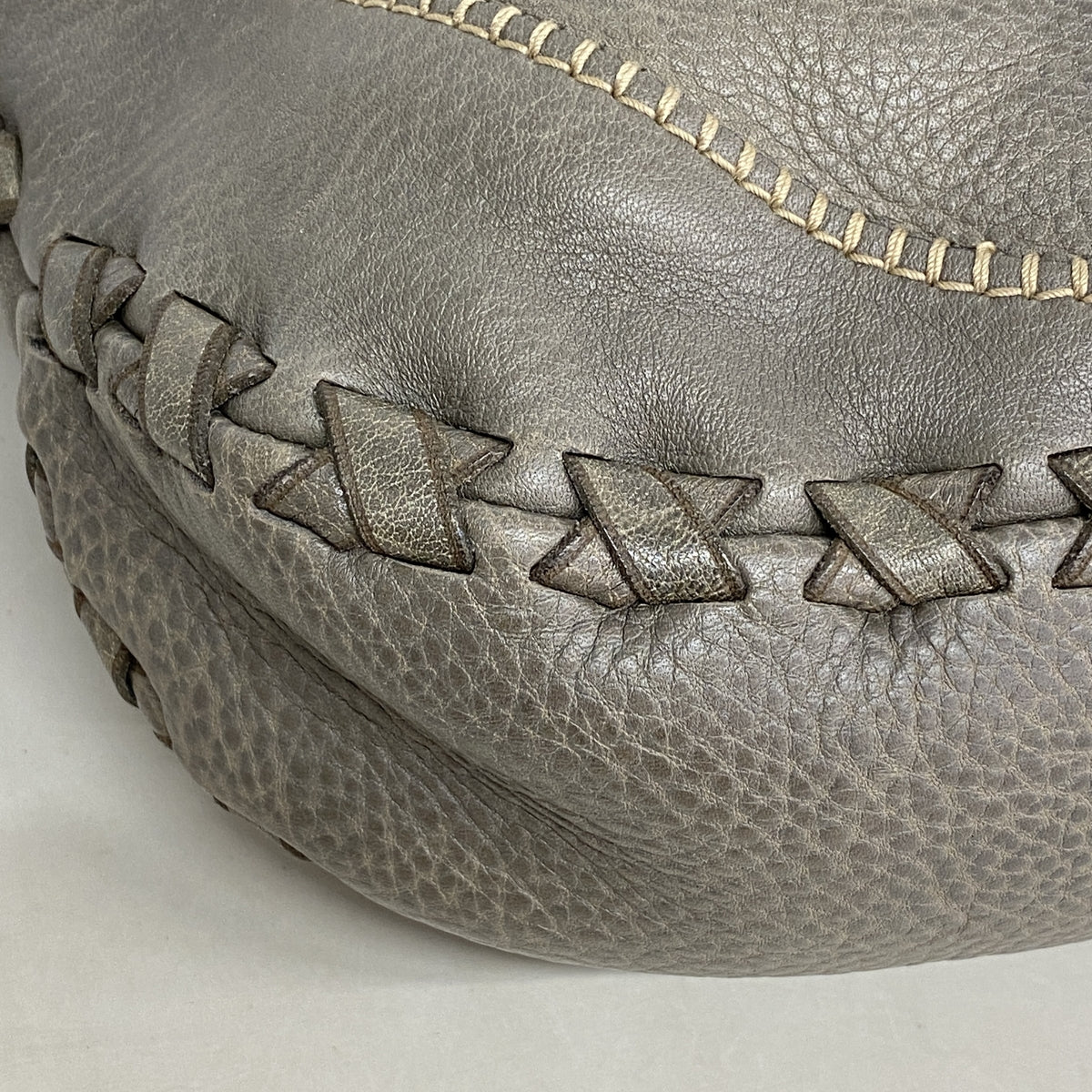 【6id6030】グッチ ショルダーバッグ 218781 レザー グレー シャンパンゴールド金具【中古】レディース