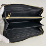 【6id6034】ルイヴィトン 長財布 モノグラム・アンプラント バイカラー ジッピーウォレット M28794 ブラック ベージュ【中古】レディース