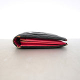 【6id6040】シャネル 長財布 カンボン ラムスキン ブラック シルバー金具【中古】レディース