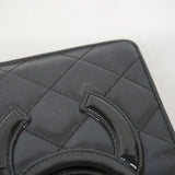 【6id6040】シャネル 長財布 カンボン ラムスキン ブラック シルバー金具【中古】レディース