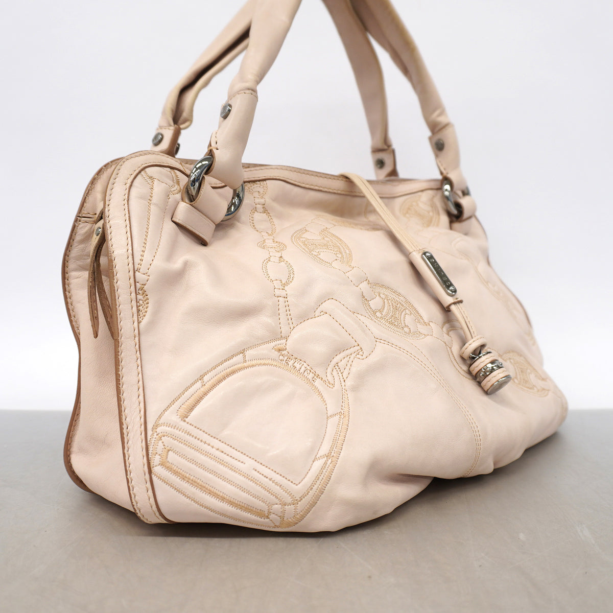【6id6068-h】セリーヌ ハンドバッグ ビタースウィート レザー ライトピンク シルバー金具【中古】レディース