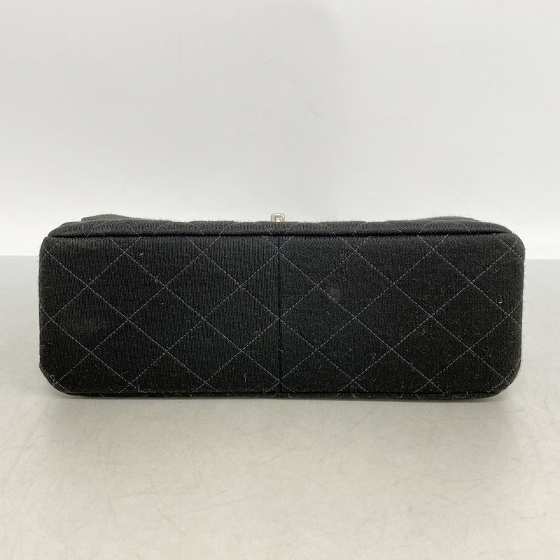 【6id6077-h】シャネル ハンドバッグ マトラッセ Wフェイス コットン ブラック シルバー金具【中古】レディース
