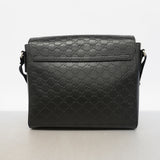 【6id6081】グッチ ショルダーバッグ グッチシマ 523226 レザー ブラック シルバー金具【中古】メンズ