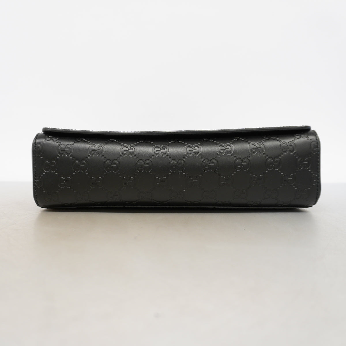 【6id6081】グッチ ショルダーバッグ グッチシマ 523226 レザー ブラック シルバー金具【中古】メンズ
