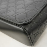 【6id6081】グッチ ショルダーバッグ グッチシマ 523226 レザー ブラック シルバー金具【中古】メンズ