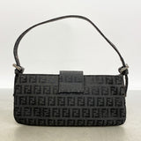 【6id6102】フェンディ ハンドバッグ ズッキーノ ナイロンキャンバス ブラック シルバー金具【中古】レディース