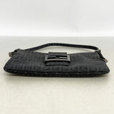 【6id6102】フェンディ ハンドバッグ ズッキーノ ナイロンキャンバス ブラック シルバー金具【中古】レディース