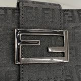 【6id6102】フェンディ ハンドバッグ ズッキーノ ナイロンキャンバス ブラック シルバー金具【中古】レディース