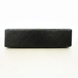 【6id6115】シャネル ショルダーバッグ マトラッセ/パリ限定 Wフラップ Wチェーン ラムスキン ブラック ゴールド/シルバー金具【中古】レディース