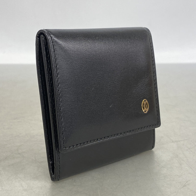 【6id6119】カルティエ コインケース パシャ レザー ブラック ゴールド金具【中古】メンズ レディース ユニセックス