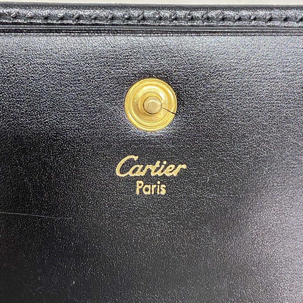 【6id6119】カルティエ コインケース パシャ レザー ブラック ゴールド金具【中古】メンズ レディース ユニセックス