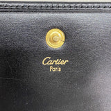 【6id6119】カルティエ コインケース パシャ レザー ブラック ゴールド金具【中古】メンズ レディース ユニセックス