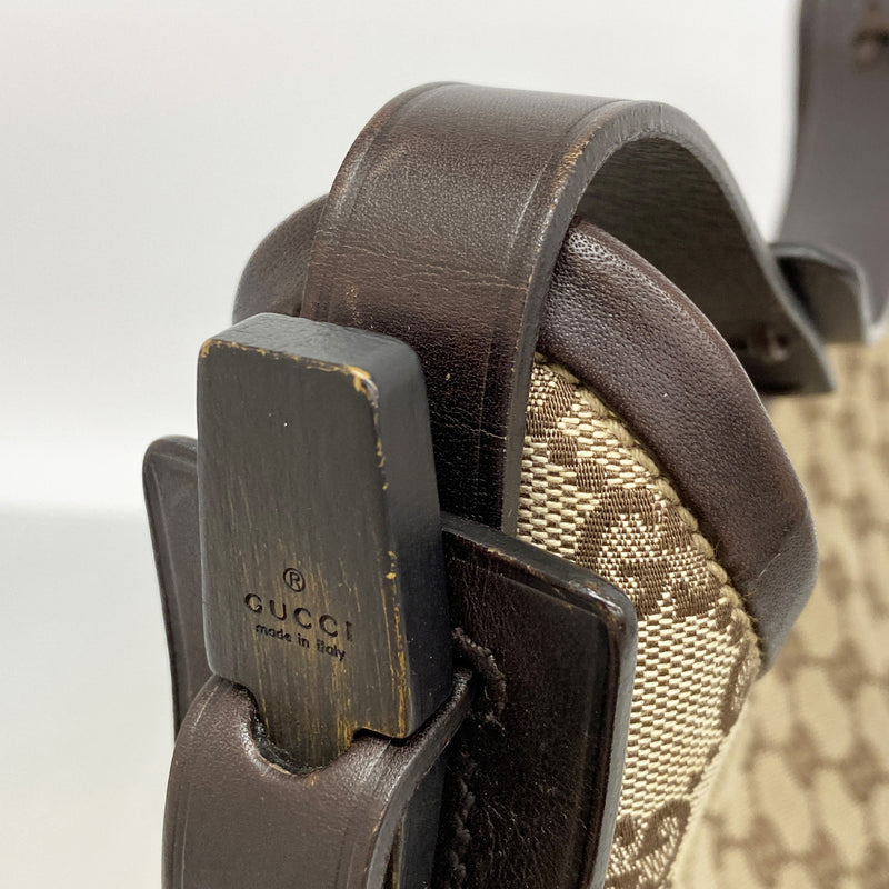 【6id6120】グッチ ショルダーバッグ GGキャンバス 106242 キャンバス ブラウン シルバー金具【中古】レディース