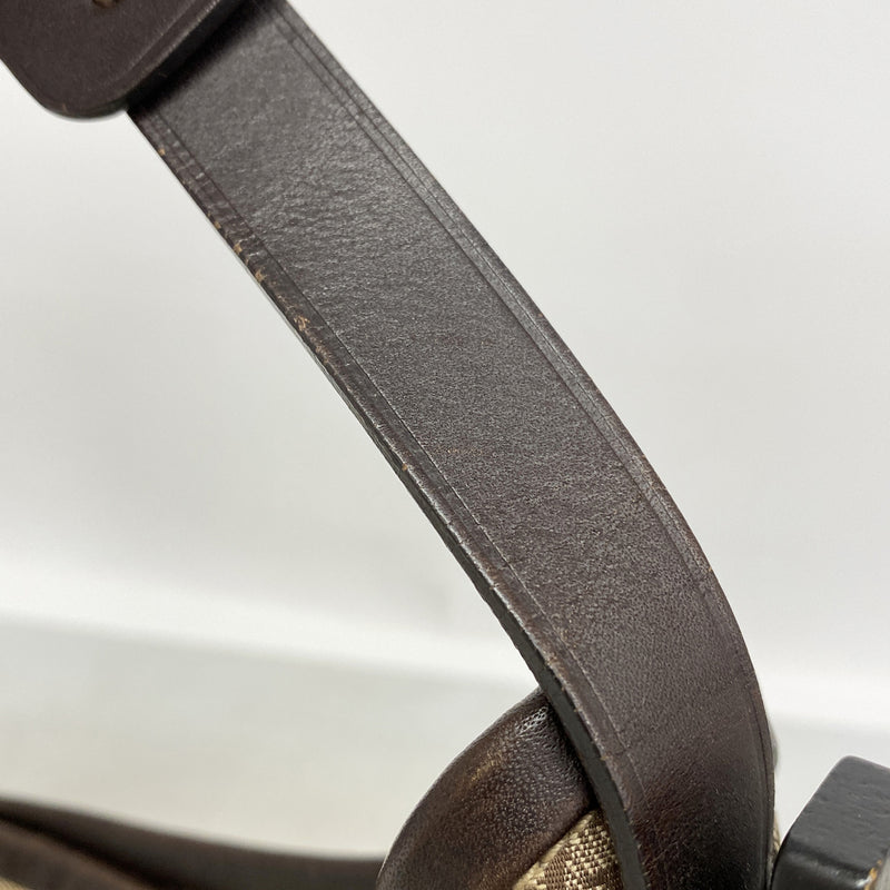 【6id6120】グッチ ショルダーバッグ GGキャンバス 106242 キャンバス ブラウン シルバー金具【中古】レディース
