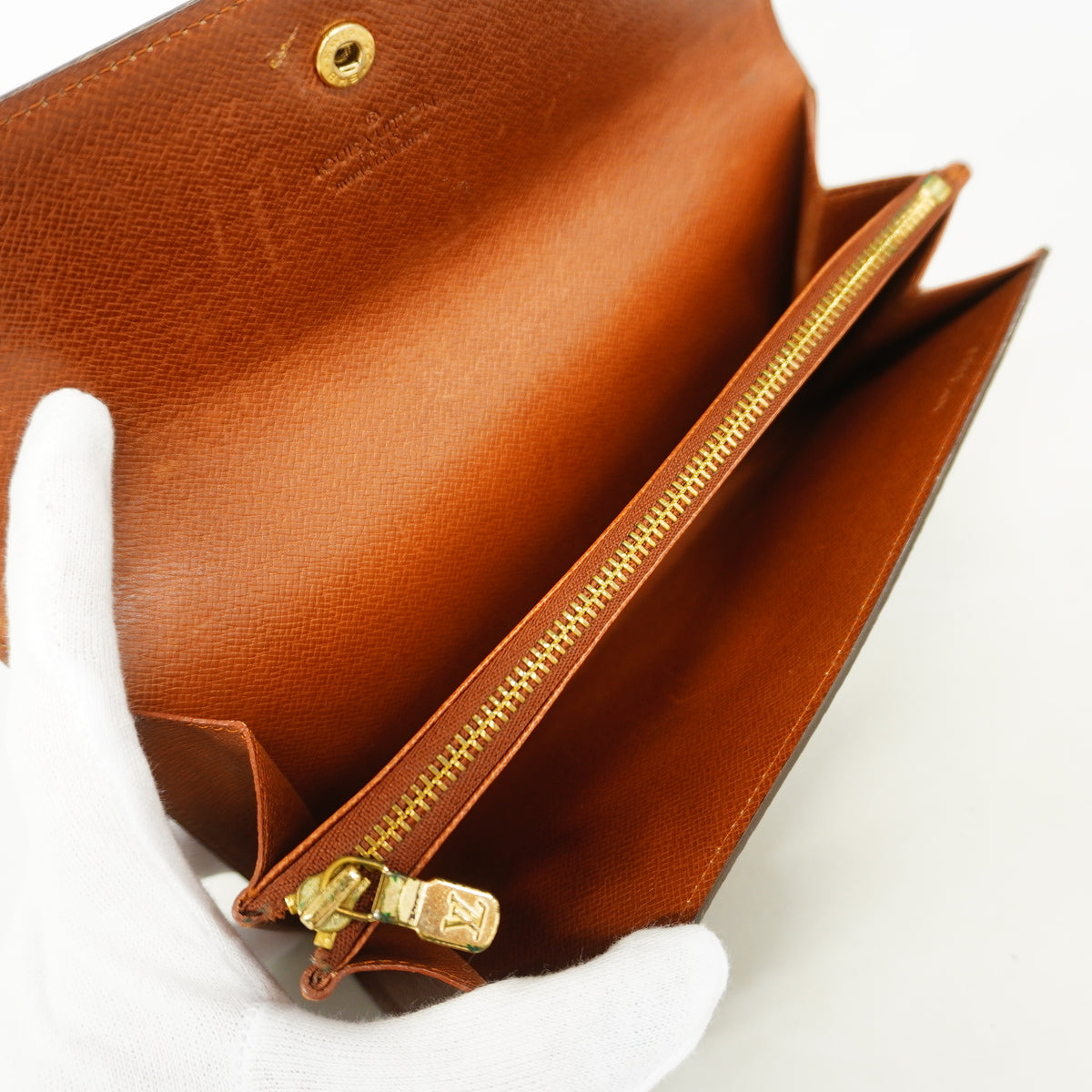 【6id6132】ルイヴィトン 長財布 モノグラム ポシェットポルトモネクレディ M61723 ブラウン【中古】レディース