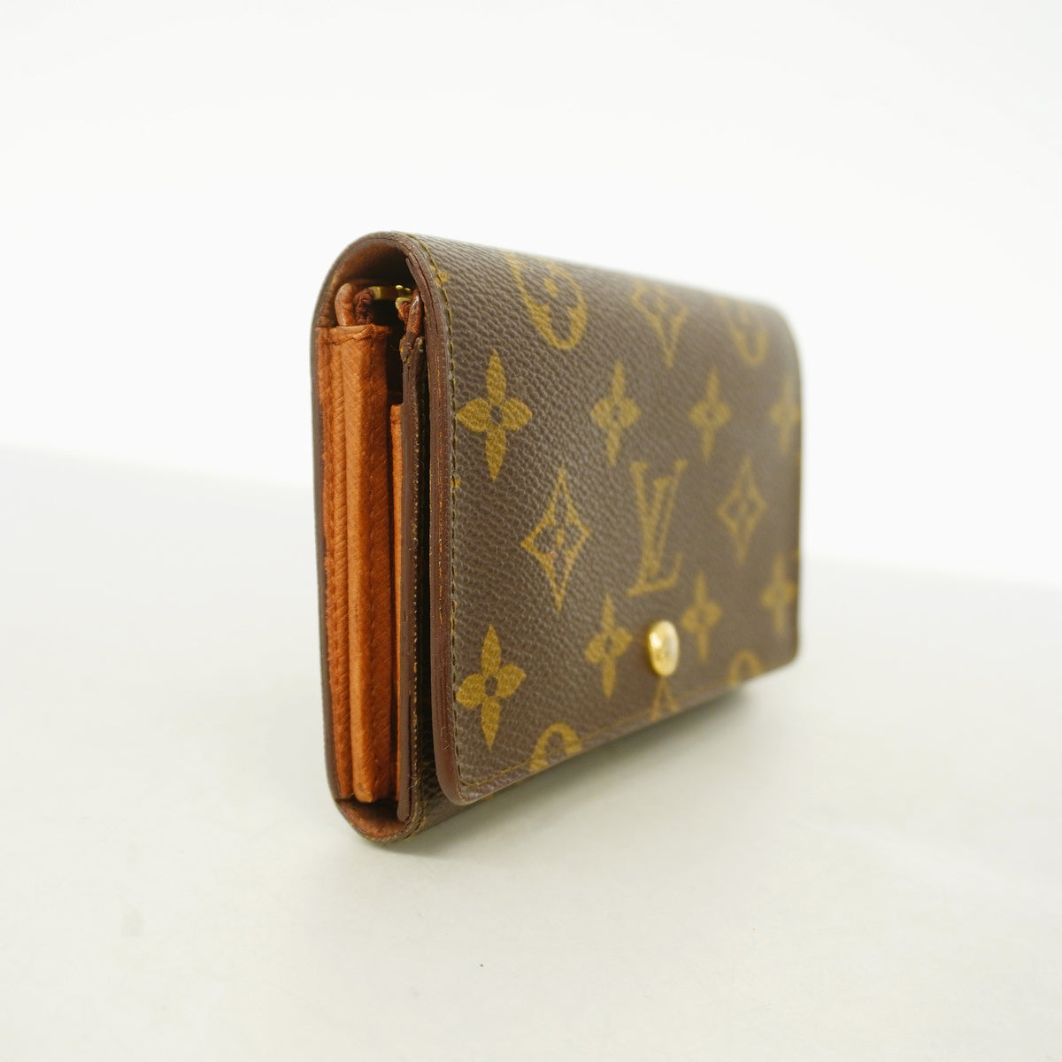 【6id6133】ルイヴィトン 財布 モノグラム ポルトモネビエトレゾール M61730 ブラウン【中古】レディース