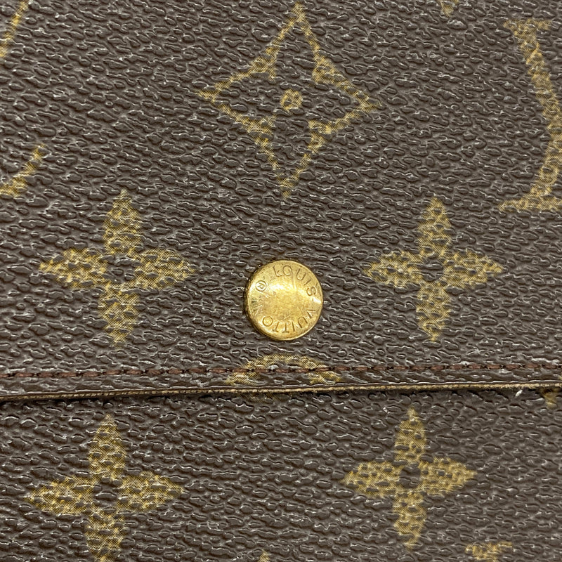 【6id6158】ルイヴィトン 長財布 モノグラム ポシェットポルトモネクレディ M61726 ブラウン【中古】レディース