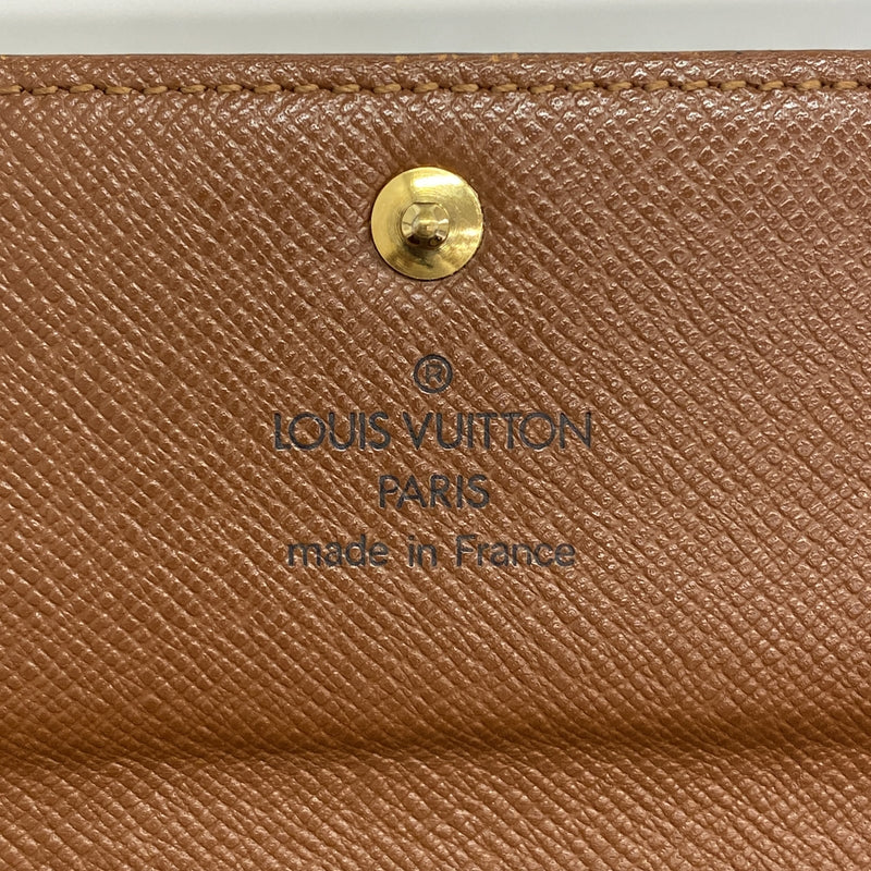 【6id6158】ルイヴィトン 長財布 モノグラム ポシェットポルトモネクレディ M61726 ブラウン【中古】レディース